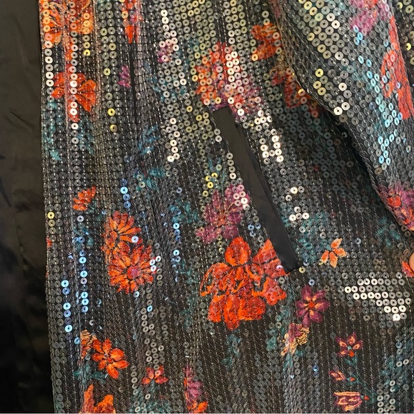 NWT Torrid Black Floral Sequin Velvet Maxi Kimono Sz 2X - Picture 6 of 14